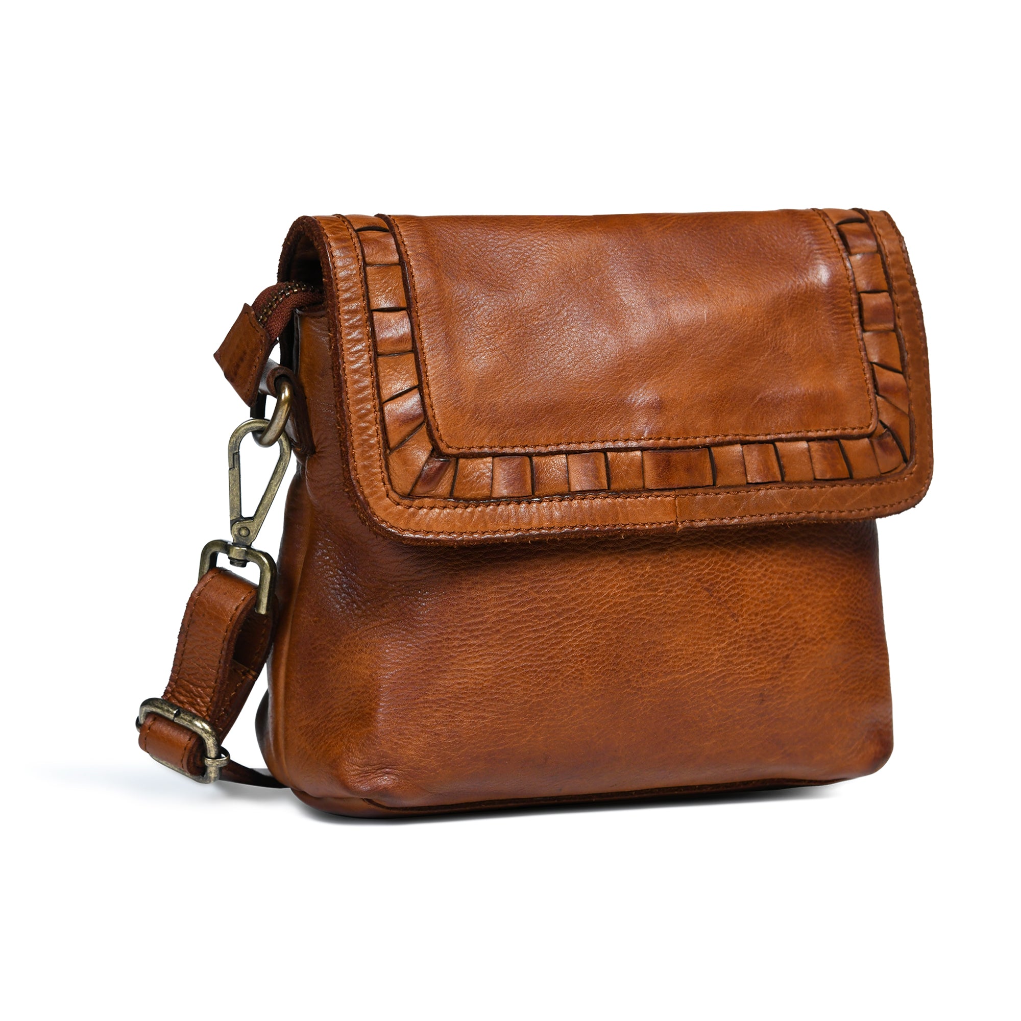 Verdant Crossbody Women's Leather Handbag - Tan Colour